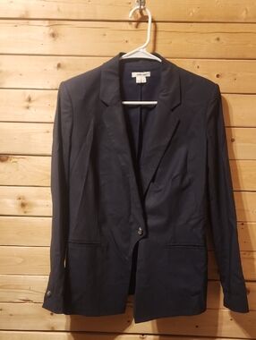 Helmut Lang One Button Blazer Womens Size Large Virgin Wool